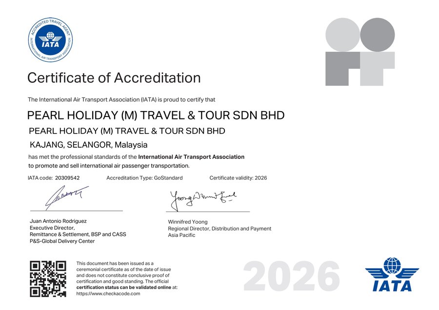 IATA Certificate of Accreditation